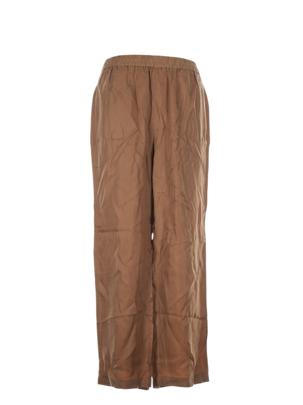 J. Crew Eco Cupro Pull On Crop Pant Size 2 Tan Camel Elastic Waist Casual NWT